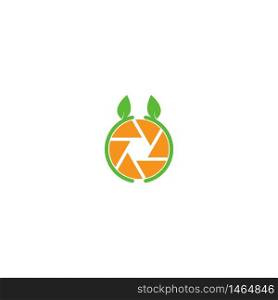 Camera shutter logo orange illustration