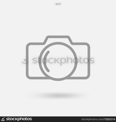 Camera sign and symbol. Photo icon or image icon. Vector illustration.