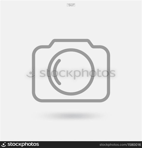 Camera sign and symbol. Photo icon or image icon. Vector illustration.