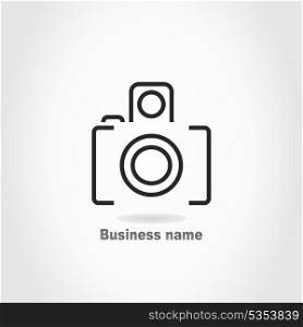 Camera sign on a grey background. A vector illustration