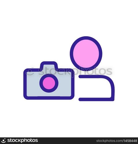 camera snapshot of man icon vector. camera snapshot of man sign. color symbol illustration. camera snapshot of man icon vector outline illustration
