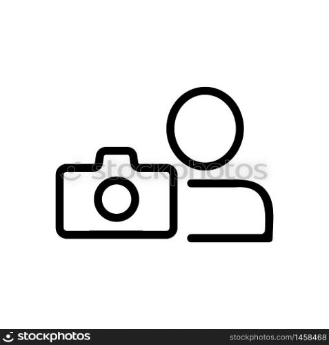 camera snapshot of man icon vector. camera snapshot of man sign. isolated contour symbol illustration. camera snapshot of man icon vector outline illustration