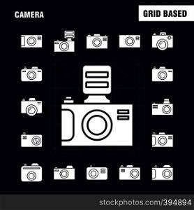 Camera Solid Glyph Icon for Web, Print and Mobile UX/UI Kit. Such as: Camera, Digital, Dslr, Photography, Camera, Digital, Dslr, Photography, Pictogram Pack. - Vector