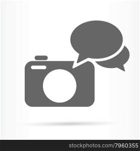 camera speech bubble icon communication vector illustration