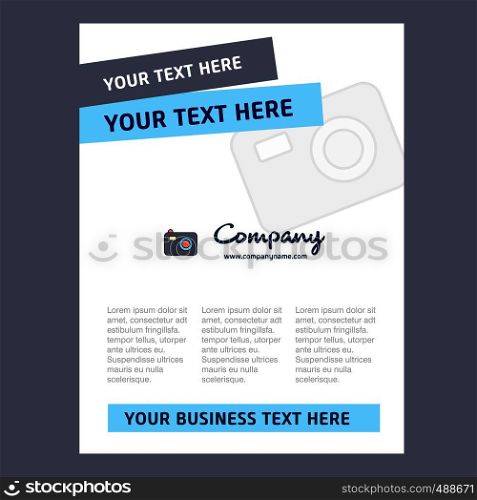 Camera Title Page Design for Company profile ,annual report, presentations, leaflet, Brochure Vector Background