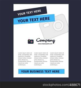 Camera Title Page Design for Company profile ,annual report, presentations, leaflet, Brochure Vector Background