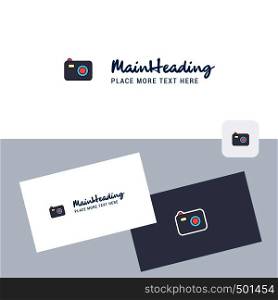Camera vector logotype with business card template. Elegant corporate identity. - Vector