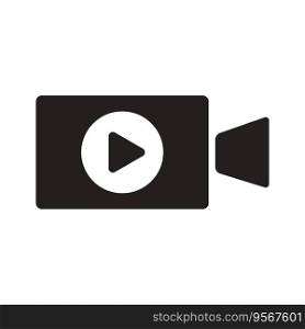 Camera video with play icon vector on trendy design