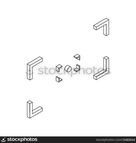 Camera viewfinder icon in isometric 3d style on a white background. Camera viewfinder icon, isometric 3d style