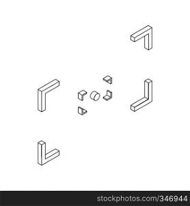 Camera viewfinder icon in isometric 3d style on a white background. Camera viewfinder icon, isometric 3d style