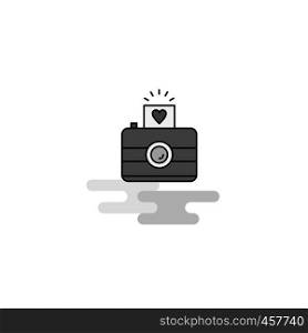 Camera Web Icon. Flat Line Filled Gray Icon Vector