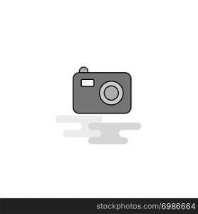 Camera Web Icon. Flat Line Filled Gray Icon Vector