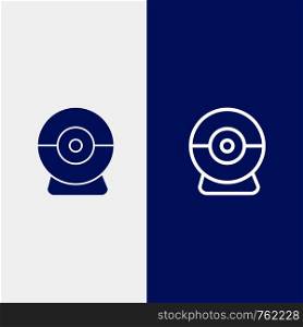 Camera, Webcam, Security Line and Glyph Solid icon Blue banner Line and Glyph Solid icon Blue banner