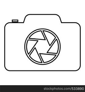 Camera with focus of lens concept icon outline black color vector illustration flat style simple image