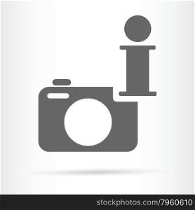 camera with information symbol icon vector illustration