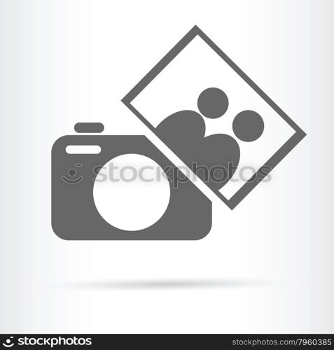 camera with people photo icon vector illustration