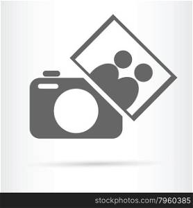 camera with people photo icon vector illustration