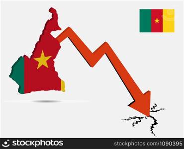 Cameroon economic crisis concept Vector illustration eps 10.. Cameroon economic crisis concept Vector illustration eps 10