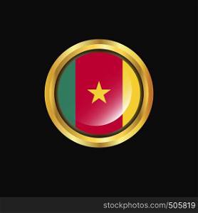 Cameroon flag Golden button