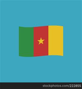 Cameroon flag icon in flat design. Independence day or National day holiday concept.