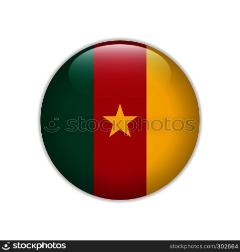 Cameroon flag on button