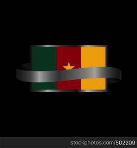 Cameroon flag Ribbon banner design