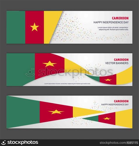 Cameroon independence day abstract background design banner and flyer, postcard, landscape, celebration vector illustration