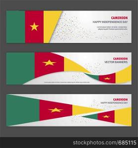 Cameroon independence day abstract background design banner and flyer, postcard, landscape, celebration vector illustration