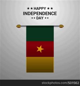 Cameroon Independence day hanging flag background