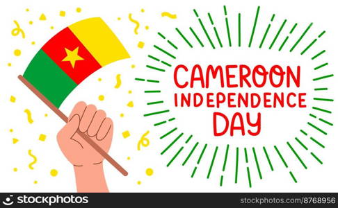 Cameroon Independence Day January 1st Vector. Design for Poster, Banner, Advertising, Greeting Card, Design Element