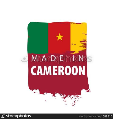 Cameroon national flag, vector illustration on a white background. Cameroon flag, vector illustration on a white background