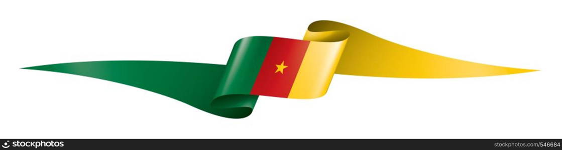 Cameroon national flag, vector illustration on a white background. Cameroon flag, vector illustration on a white background