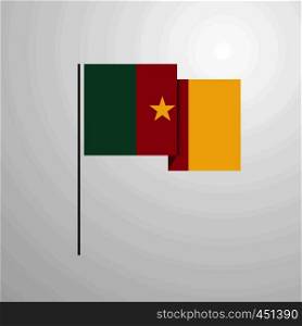 Cameroon waving Flag design vector