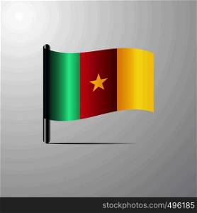 Cameroon waving Shiny Flag design vector