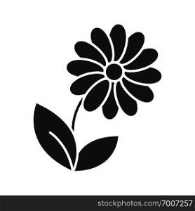 Camomile glyph icon. Silhouette symbol. Flower. Negative space. Vector isolated illustration. Camomile glyph icon