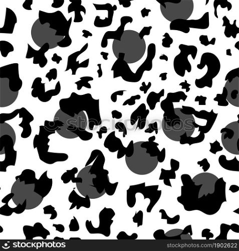 Camouflage of leopard feline animal, print of cheetah spotted fur. Natural texture or background, fashionable textile or fabric. Exotic african or savannah seamless pattern, vector in flat style. Safari print, leopard print camouflage pattern