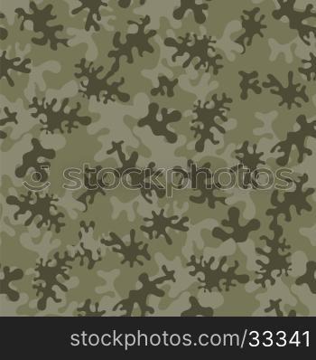 Camouflage Seamless Green Background. Military Woodland Style. Camouflage Seamless Background