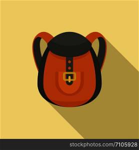 Camp backpack icon. Flat illustration of camp backpack vector icon for web design. Camp backpack icon, flat style