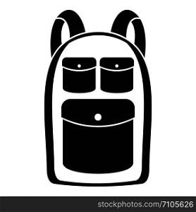 Camp backpack icon. Simple illustration of camp backpack vector icon for web design isolated on white background. Camp backpack icon, simple style