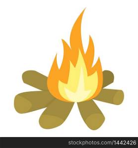 Camp fire icon. Flat illustration of camp fire vector icon for web design. Camp fire icon, flat style