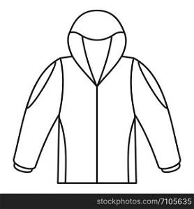 Camp jacket icon. Outline illustration of camp jacket vector icon for web design isolated on white background. Camp jacket icon, outline style