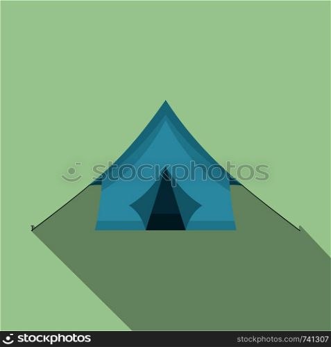 Camp tent icon. Flat illustration of camp tent vector icon for web design. Camp tent icon, flat style