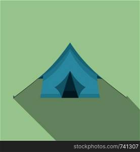 Camp tent icon. Flat illustration of camp tent vector icon for web design. Camp tent icon, flat style