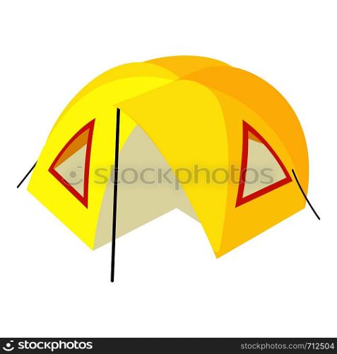 Camp tent icon. Isometric illustration of camp tent vector icon for web. Camp tent icon, isometric 3d style