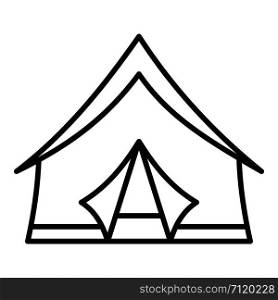 Camp tent icon. Outline illustration of camp tent vector icon for web design isolated on white background. Camp tent icon, outline style