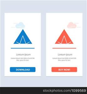 Camp, Tent, Wigwam, Spring Blue and Red Download and Buy Now web Widget Card Template