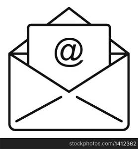 Campaign email icon. Outline campaign email vector icon for web design isolated on white background. Campaign email icon, outline style