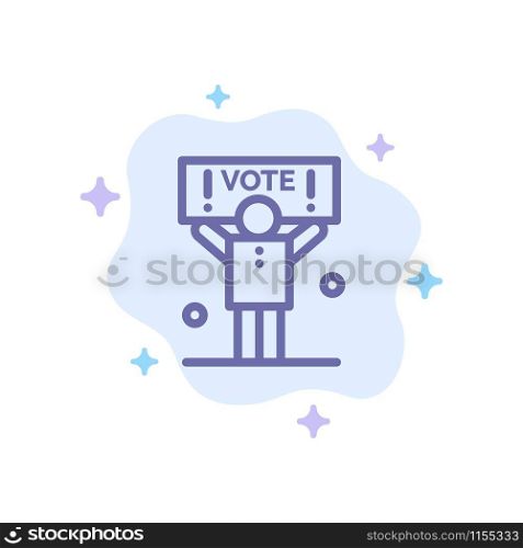 Campaign, Political, Politics, Vote Blue Icon on Abstract Cloud Background