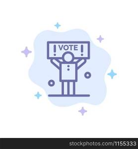 Campaign, Political, Politics, Vote Blue Icon on Abstract Cloud Background