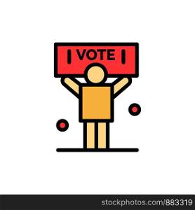 Campaign, Political, Politics, Vote Flat Color Icon. Vector icon banner Template